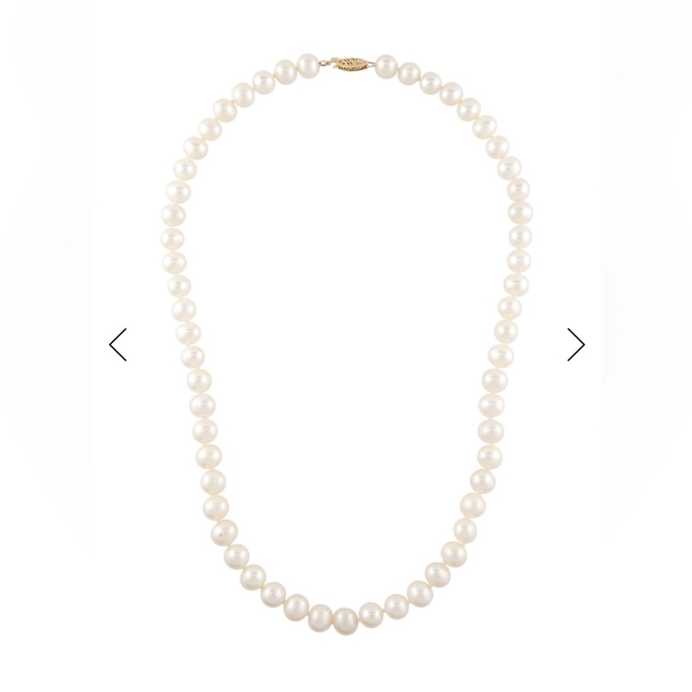 Cultured Pearls - 8.0-8.5mm - with 14K Clasp - Elegant Cream Pearl Necklace